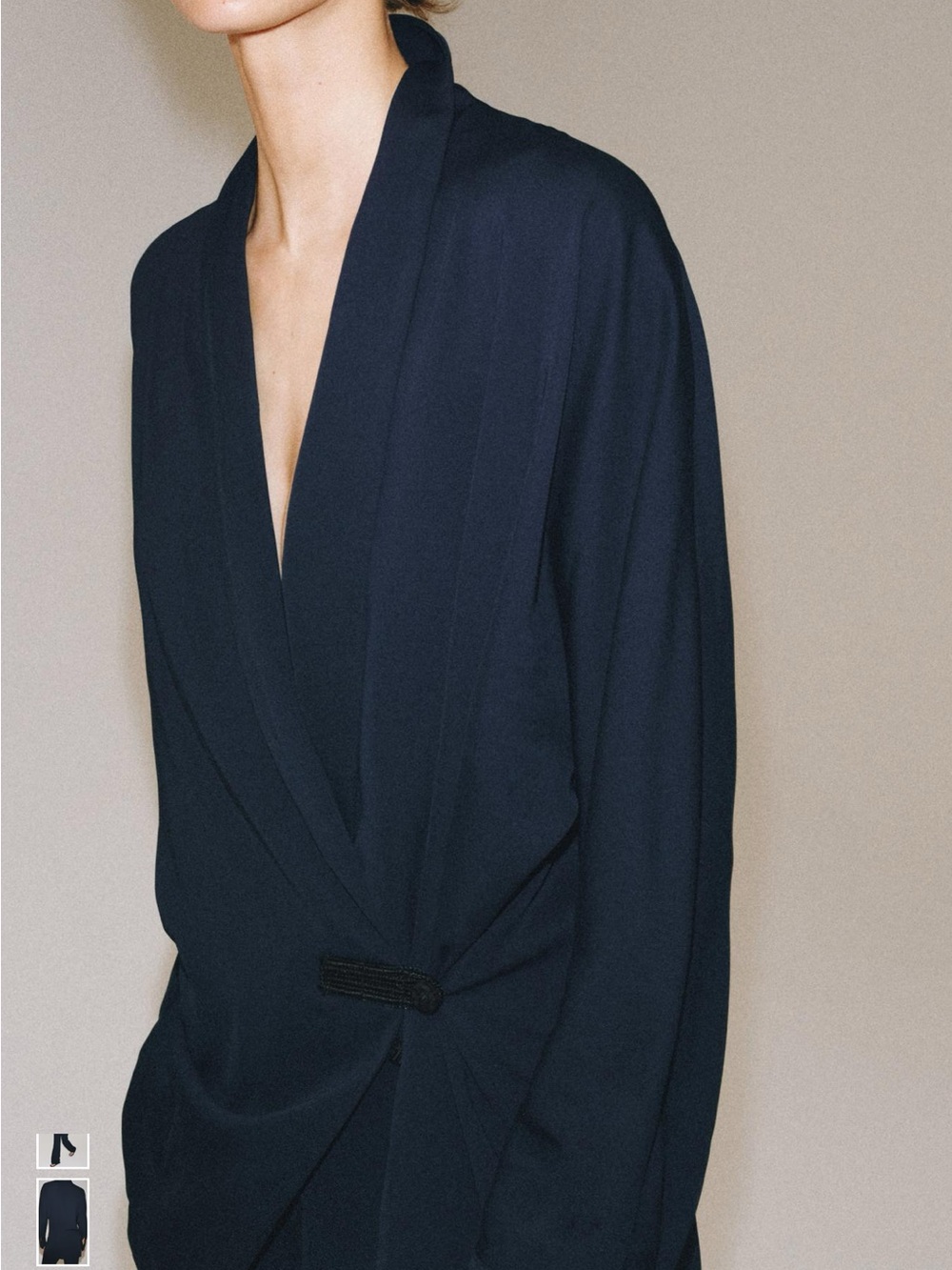 Zara Men's Dark Navy Wrap Cardigan